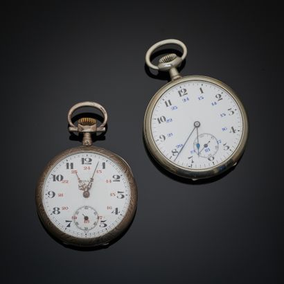 null LOT de deux MONTRES DE POCHE, comprenant :
- une montre en argent 800 mm, de...