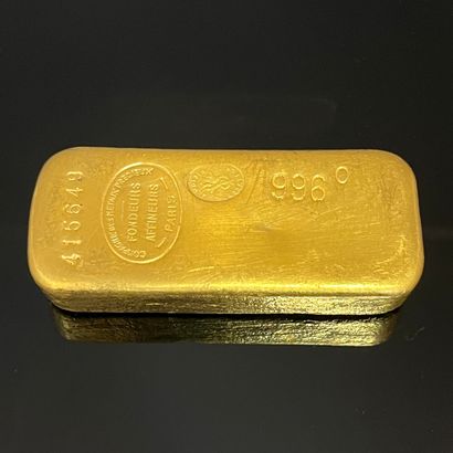 null LINGOT D'OR, avec son bon d'édition COMPAGNIE DES METAUX PRECIEUX du 9 mars...