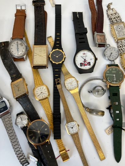 null Riche lot d'heures propices, composé de montres diverses, à quartz ou mécaniques,...