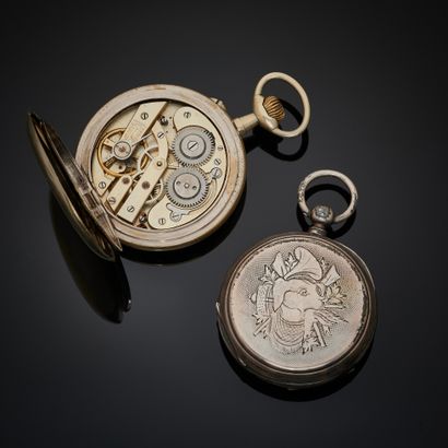 null LOT de MONTRES DE GOUSSET comprenant :
- une montre en argent 800 mm, cadran...