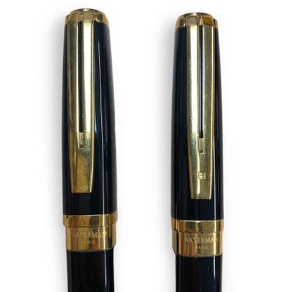 null WATERMAN set stylo plume et stylo bille noir et doré 
Plume en or 750 mm
Poids...