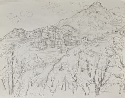 André JACQUEMIN (1904-1992) Village de Pigna (Corse)
Dessin au crayon signé, localisé...