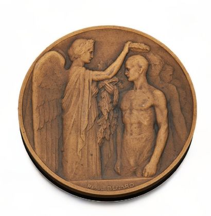 null JEUX OLYMPIQUES PARIS 1924
Médaille commemorative en bronze par Raoul BENARD
Diam...