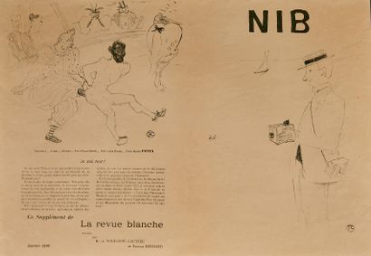 TOULOUSE LAUTREC (1864-1901) NIB - Lithographie recto verso 34,8 x 50,3 cm
Trace...