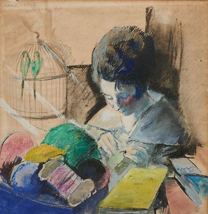 Robert BONFILS (1886-1972) Marie
Aquarelle sur papier signée en haut à gauche et...