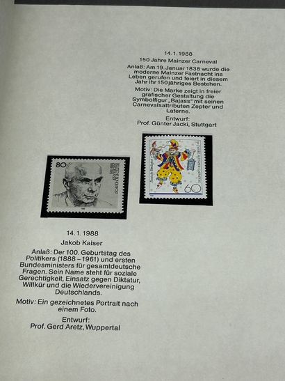 null TIMBRES POSTE 
1988 Briefmarken 
Petit recueil de timbres poste allemands non...