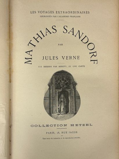 null VERNE (Jules).
Mathias Sandorf. Paris, Hetzel, s.d. [1894].  Cartonnage au dos...