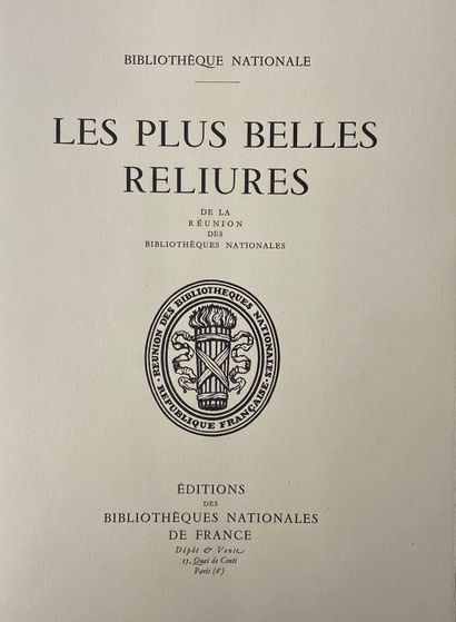null LES PLUS BELLE RELIURES DE LA REUNION DES BIBLIOTHEQUES NATIONALES
42 Planches,...