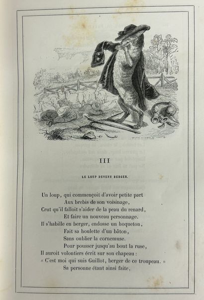 null [GRANDVILLE] LA FONTAINE (Jean de).
Fables de La Fontaine. Illustrations par...