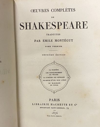 null Œuvres complètes de Shakespeare traduites par Emile Montegut
Paris Hachette...