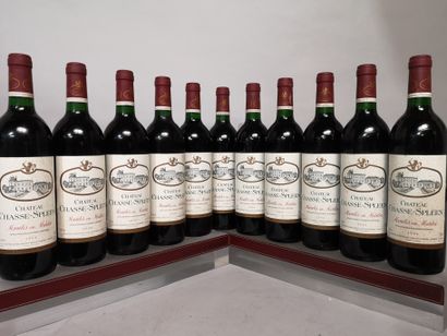 null 11 bouteilles Château CHASSE SPLEEN - Moulis 1994 Étiquettes légèrement tac...