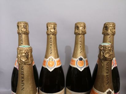 null 6 bouteilles CHAMPAGNE Ch. & A. PRIEUR Brut "Napoléon" A VENDRE EN L'ETAT.