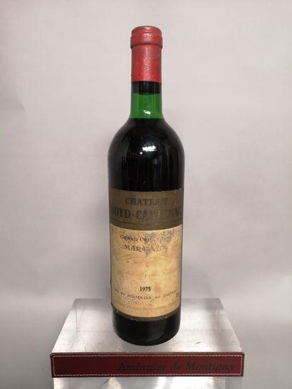 null 1 bouteille Château BOYD CANTENAC - 3e GCC Margaux 1975 Étiquette tachée. Base...