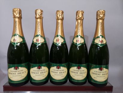 null 5 Bouteilles CHAMPAGNE ERNST BRAUX Brut Tradition.