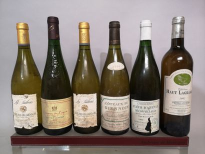 null 6 bouteilles VINS BLANCS DIVERS A VENDRE EN L'ETAT Coteaux du Layon, Coteaux...