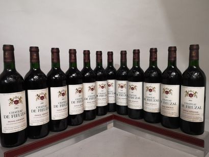 null 12 bouteilles Château de FIEUZAL - Gc Pessac Lèognan 2001 Étiquettes légèrement...