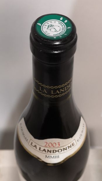 null 1 bouteille COTE ROTIE "La Landonne" - Guigal 2003 Etiquette très légèrement...