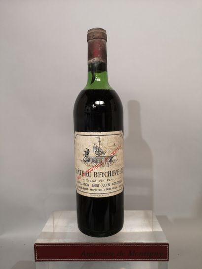 null 1 bouteille Château BEYCHEVELLE - 4e Gcc Saint Julien 1974 Etiquette légèrement...
