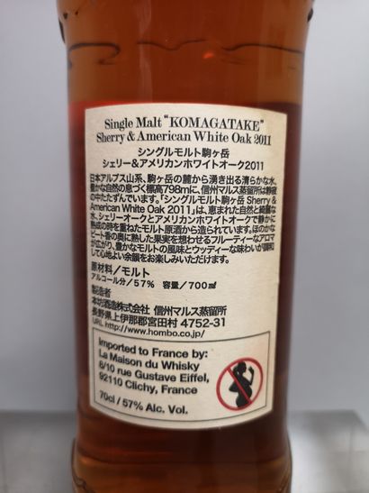 null 1 bottle WHISKY KOMOGATAKE 2011 Single Malt - SHINSHU MAR 57° Aged for 3 years...