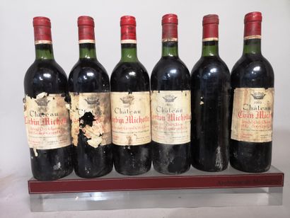 null 6 bouteilles Château CORBIN MICHOTTE - Saint Emilion Grand Cru 1983 Étiquettes...