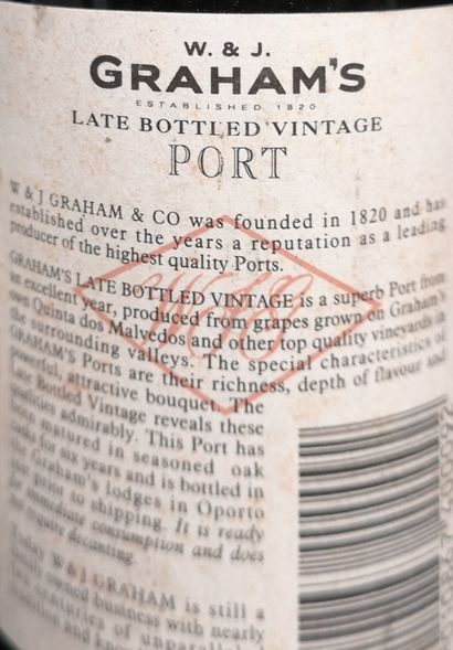 null 6 bouteilles PORTO W. & J. GRAHAM'S Late Bottled Vintage - 1991 Étiquettes légèrement...