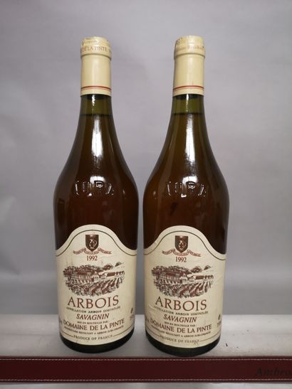 null 2 bouteilles ARBOIS Savagnin - Domaine de la Pinte 1992 Étiquettes légèrement...