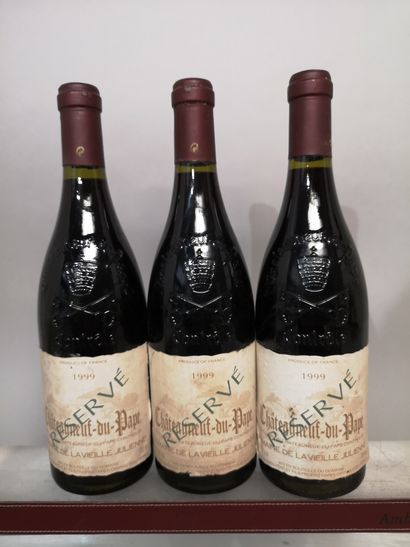 null 3 bouteilles CHÂTEAUNEUF du PAPE "Reservé" - Domaine de la VEILLE JULIENNE 1999...