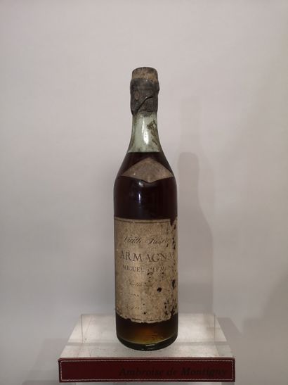 null 1 bouteille ARMAGNAC Vielle Réserve - Miguel CLEMENT 1942 Étiquette fanée, tachée...