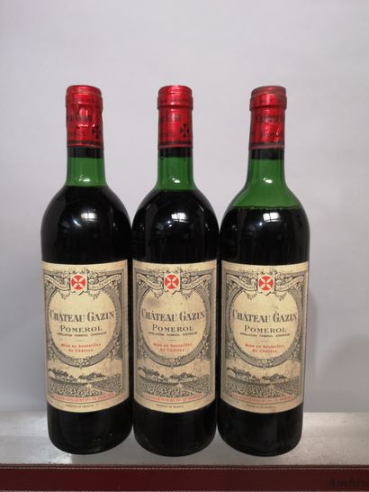 null 3 bouteilles Château GAZIN - Pomerol 1983 Étiquettes légèrement tachées. Millésimes...