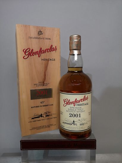 null 1 bouteille SCOTCH WHISKY GLENFARCAS "Heritage" SPEYSIDE Single Malt (45°) 2001...