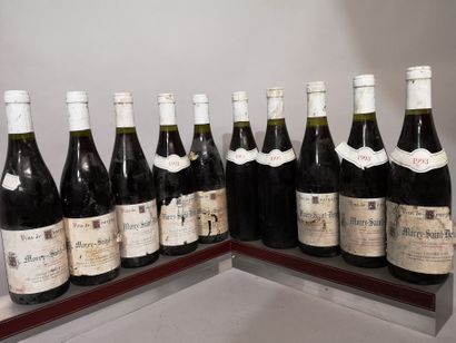 null 10 bouteilles MOREY SAINT DENIS 1993 - Georges LIGNIER & Fils Étiquettes tachées...
