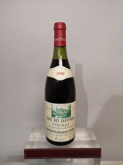 null 1 bouteille VOLNAY 1er Cru "Clos des Santenots" 1990 - Jacques PRIEUR Étiquette...