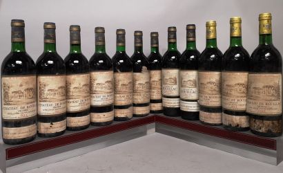 null 12 bouteilles Château de ROUILLAC - Graves 3 de 1978 et 4 de 1981, 3 de 1983,...
