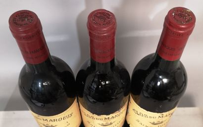 null 3 bouteilles CLOS DU MARQUIS - Saint Julien 1989 Étiquettes tachées et abîm...