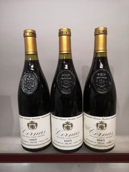 null 3 bouteilles CORNAS "Chante Perdrix" 1985 - DELAS Étiquettes légèrement tac...