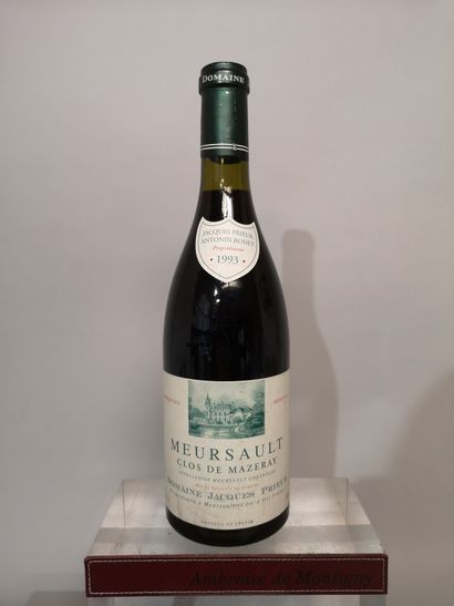 null 1 bouteille MEURSAULT Rouge "Clos de Mazeray 1993 - Jacques PRIEUR