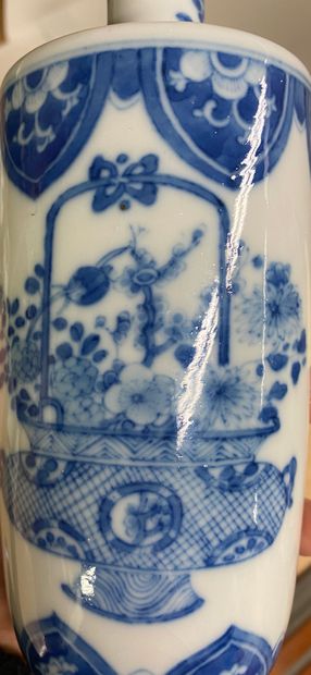 null CHINE
Petit vase en porcelaine à décor bleu de corbeilles à fleurs.
H. : 18.5...