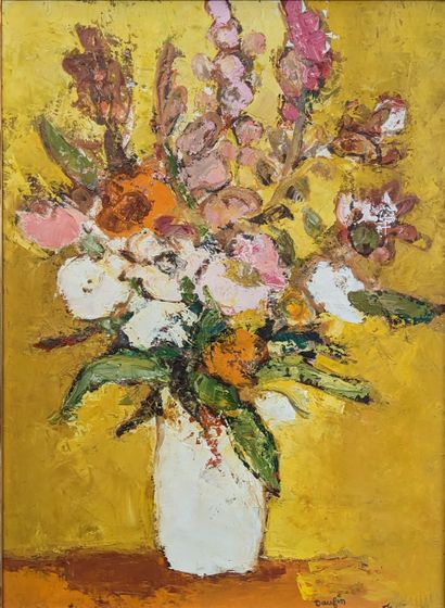 null Jacques DAUFIN (né en 1930) Nature morte bouquet de fleurs 
Huile sur toile...