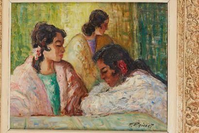 null Raphaël PRICERT (1903 - 1967)
Trois gitanes
Huile sur panneau, signée en bas...