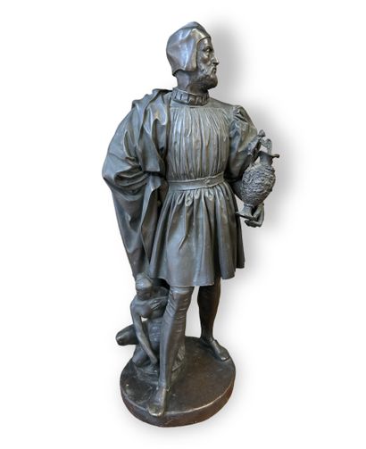 null D'après Jean-Jacques FEUCHERE (1807-1852).
Cellini
Bronze à patine brune représentant...