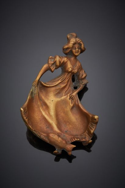 null CURIOSA
CENDRIER en bronze en forme de femme présentant et un chat en bordure...