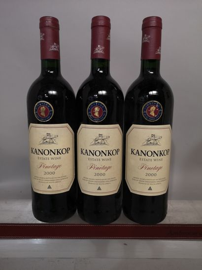 null 3 bouteilles AFRIQUE DU SUD Pinotage - KANONKOP 2000 - Simonsberg Stellenbosch...