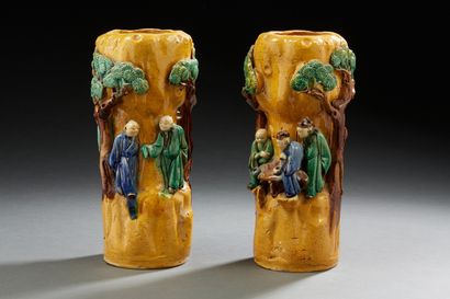 CHINE DU SUD, XIXe siècle
Paire de vases...