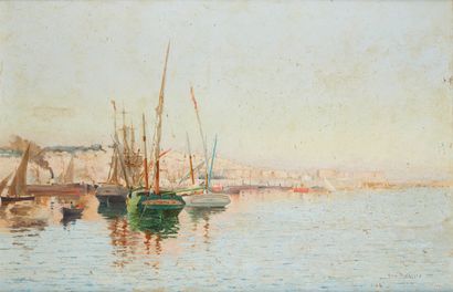 Eugène DESHAYES (1862/68-1939)
Vue de port
Huile...