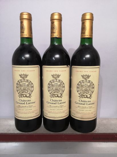 null 3 bouteilles Château GRUAUD LAROSE - 2ème Gcc Saint Julien 1983 Etiquettes légérement...