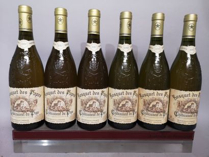 null 6 bouteilles CHÂTEAUNEUF du PAPE Blanc - BOSQUET des PAPES 3 de 2015 et 3 de...