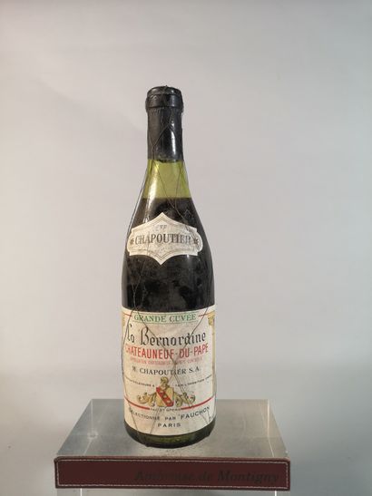 null 1 bouteille CHÂTEAUNEUF du PAPE "La Bernardine" - CHAPOUTIER Collerette manquante....