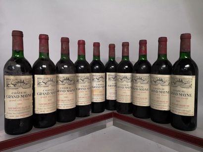 null 10 bouteilles Château GRAND MAYNE - Saint Emilion grand cru 1985 Étiquettes...