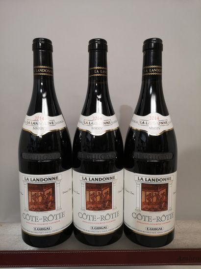 null 3 bouteilles CÔTE RÔTIE La LANDONNE 2014 - E. GUIGAL