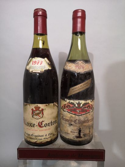 null 2 bouteilles BOURGOGNES DIVERS A VENDRE EN L'ETAT 1 GEVREY CHAMBERTIN 1976 et...
